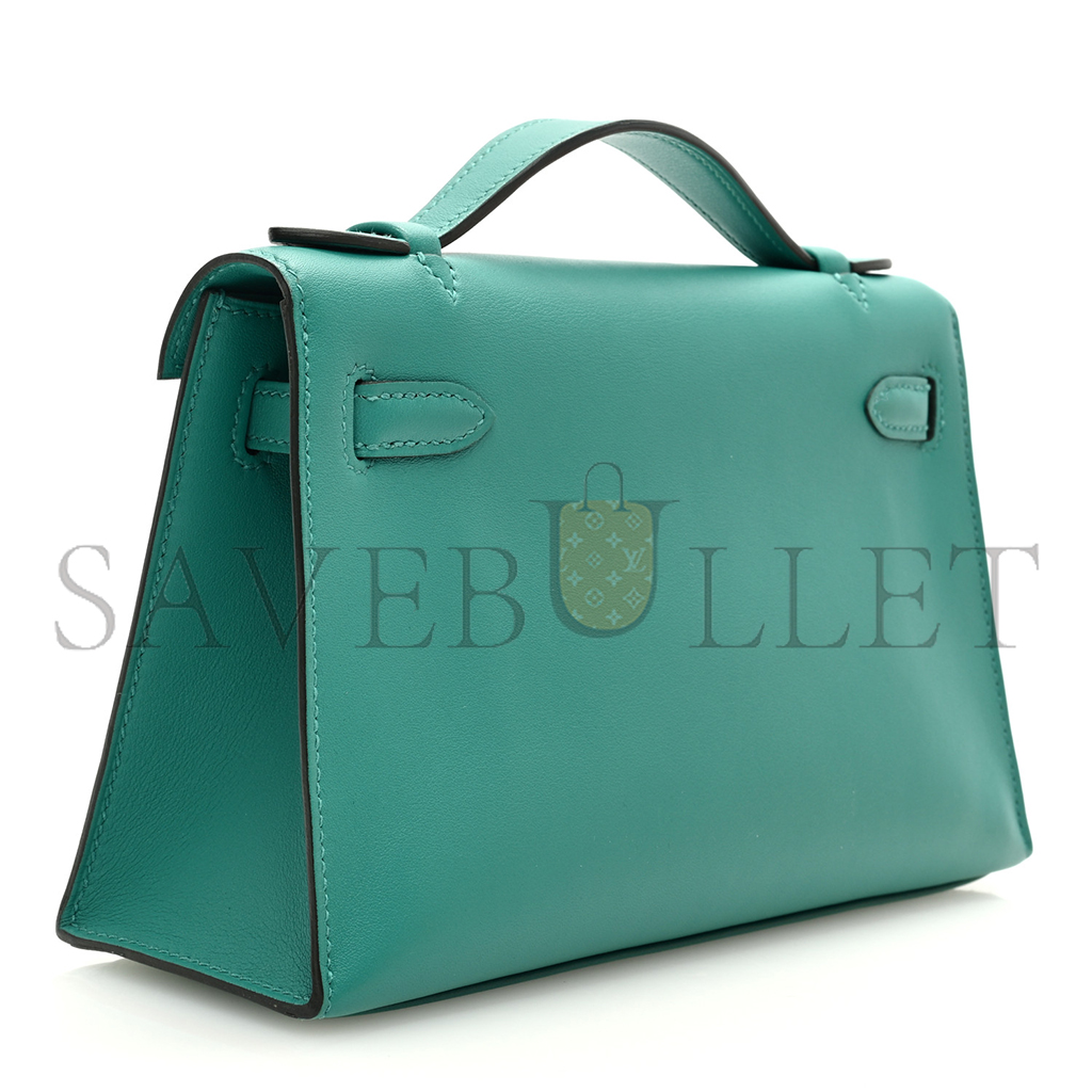 H**mes swift kelly pochette clutch vert verone (22*14*7cm)